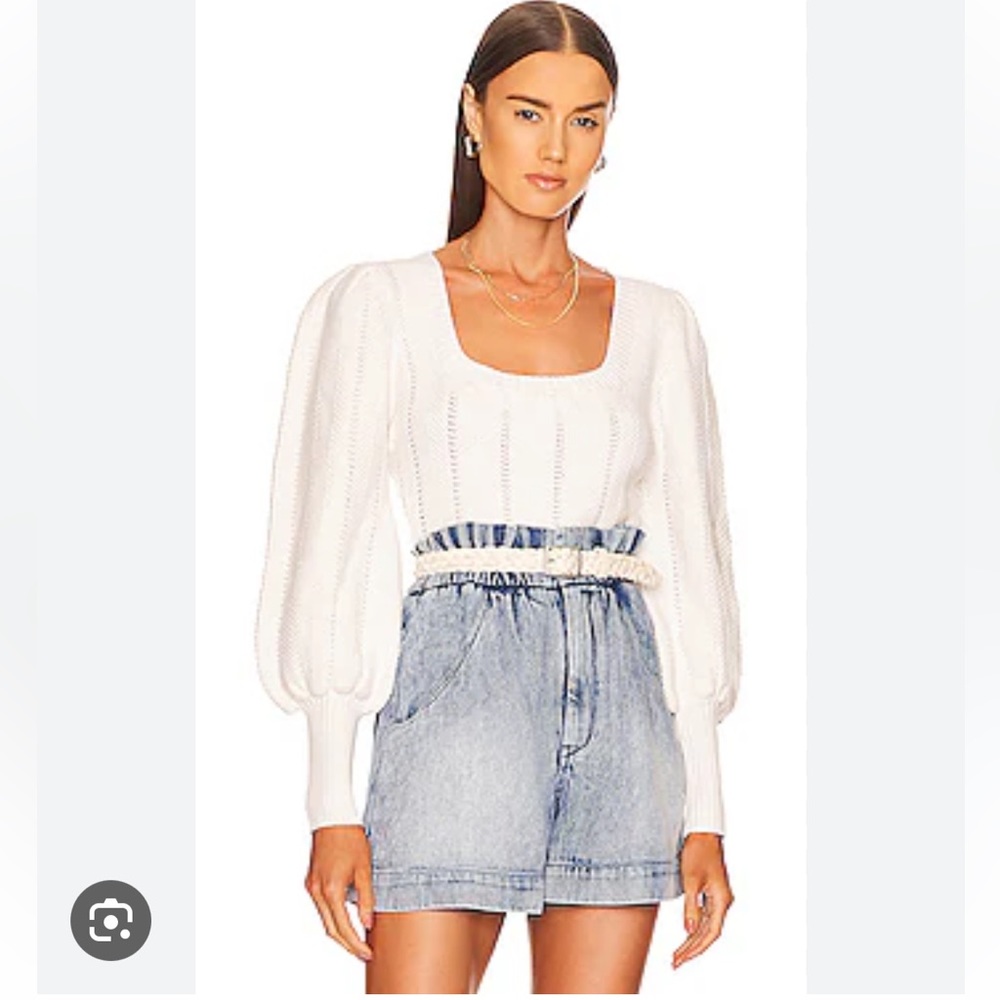 NWOT - Minkpink Harper Cropped Sweater in White